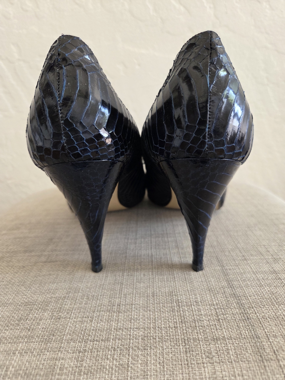 J. Renee Navy Textured Pointed-Toe Pumps - Picture 6 of 12